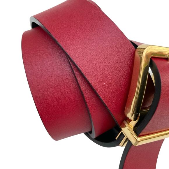 Vintage Ralph Lauren Reversible Black Red Leather Belt | Gold Buckle 90s Y2K - Picture 7 of 15